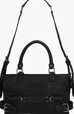 zwarte núnoo schoudertas scarlett buckle rock