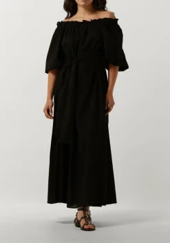 zwarte notre-v maxi jurk nv-danya off shoulder dress