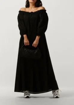 zwarte notre-v maxi jurk nv-danya off shoulder dress