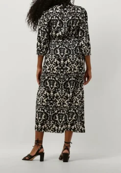 zwarte notre-v midi jurk satin dress one