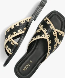 zwarte notre-v slippers 23172