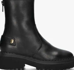 zwarte nubikk enkelboots fae leva fur