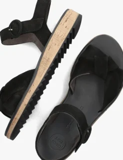 zwarte paul green platte sandalen 6105