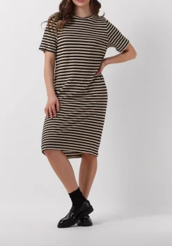 zwarte penn & ink midi jurk dress stripe
