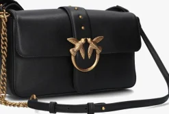 zwarte pinko schoudertas love one classic slouchy