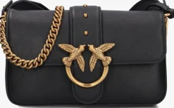 zwarte pinko schoudertas love one mini slouchy
