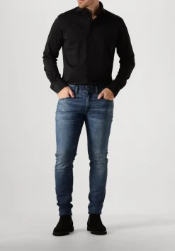 zwarte profuomo klassiek overhemd shirt x-cutaway japanese knitted