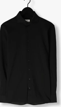 zwarte profuomo klassiek overhemd shirt x-cutaway japanese knitted