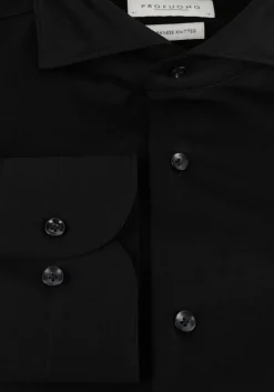 zwarte profuomo klassiek overhemd shirt x-cutaway japanese knitted
