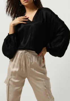 zwarte resort finest blouses satin balloon blouse