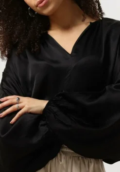 zwarte resort finest blouses satin balloon blouse