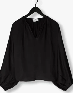 zwarte resort finest blouses satin balloon blouse