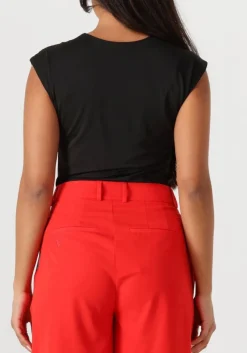 zwarte rosemunde t-shirt billie capsleeve v-neck