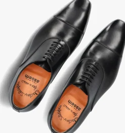 zwarte santoni veterschoenen 15004