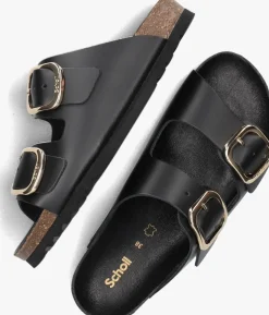 zwarte scholl slippers noelle