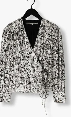 zwarte second female blouses doodle wrap blouse