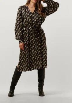 zwarte second female midi jurk hopi dress