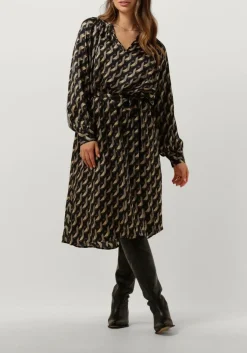 zwarte second female midi jurk hopi dress