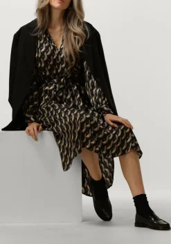 zwarte second female midi jurk hopi dress