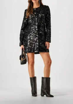 zwarte second female mini jurk flakes dress