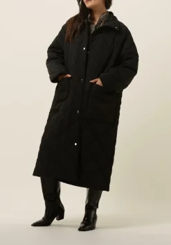 zwarte stand studio gewatteerde jas sage coat