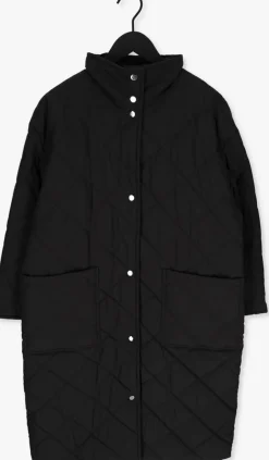 zwarte stand studio gewatteerde jas sage coat