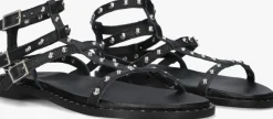 zwarte stefano lauran platte sandalen 24202