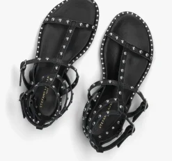 zwarte stefano lauran platte sandalen 24202