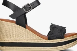 zwarte stefano lauran sandalen led koord sandaal sleehak