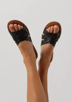 zwarte stefano lauran slippers led knoop slipper