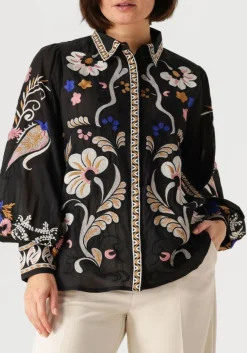 zwarte summum blouses blouse embroirered voile