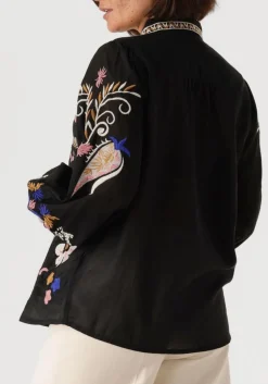 zwarte summum blouses blouse embroirered voile
