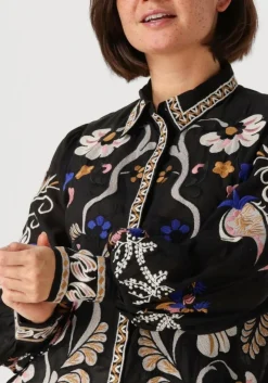 zwarte summum blouses blouse embroirered voile