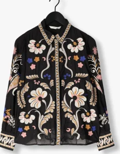 zwarte summum blouses blouse embroirered voile