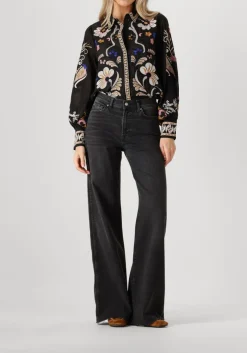 zwarte summum blouses blouse embroirered voile