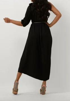 zwarte summum midi jurk dress quinty silky touch