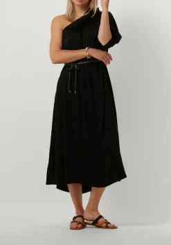 zwarte summum midi jurk dress quinty silky touch