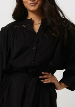 zwarte summum midi jurk dress cotton voile