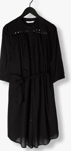 zwarte summum midi jurk dress cotton voile