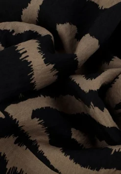 zwarte summum midi jurk dress abstract leaves