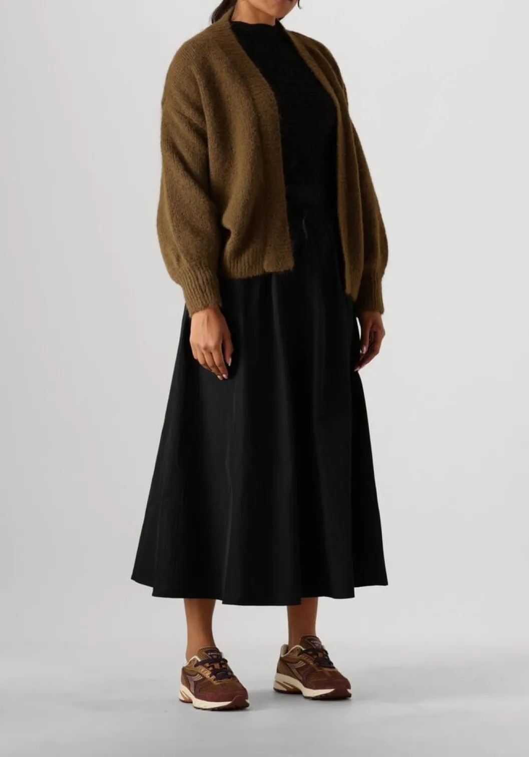 zwarte summum midirok skirt taft