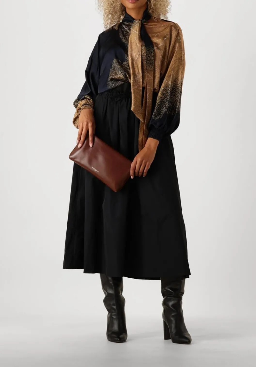 zwarte summum midirok skirt taft