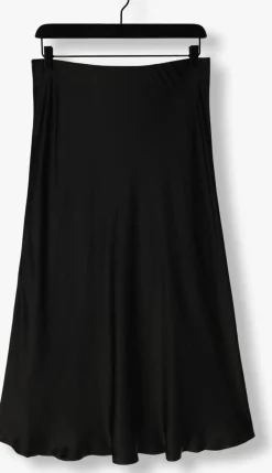 zwarte summum midirok skirt heavy silk touch