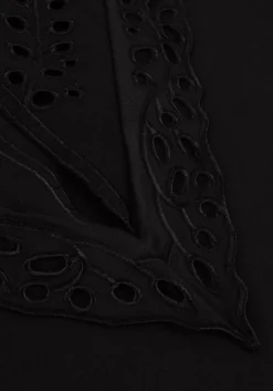 zwarte summum top jersey top 3/4 sleeve jersey and embroidery mic