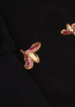 zwarte summum trui puff sleeve embellished sweater