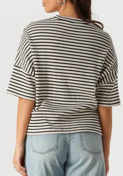 zwarte summum t-shirt boxy top stripe waffle