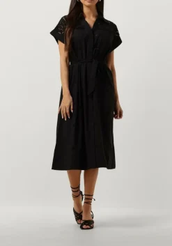 zwarte suncoo midi jurk coco