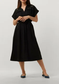 zwarte suncoo midi jurk coco