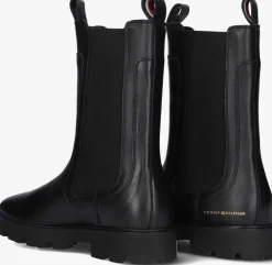 zwarte tommy hilfiger chelsea boots th lthr mid chelsea