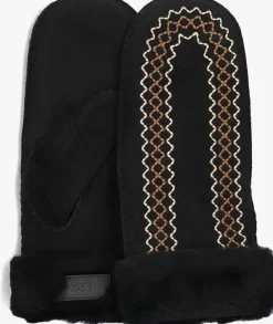 zwarte ugg handschoenen atherson embroidered mitten